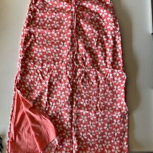 American Eagle Outfitters Pink Floral Midi Skirt